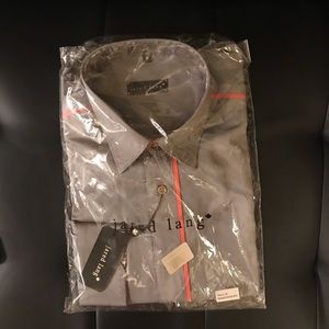 Jared Lang Grey with Pink Men’s Collared Shirt